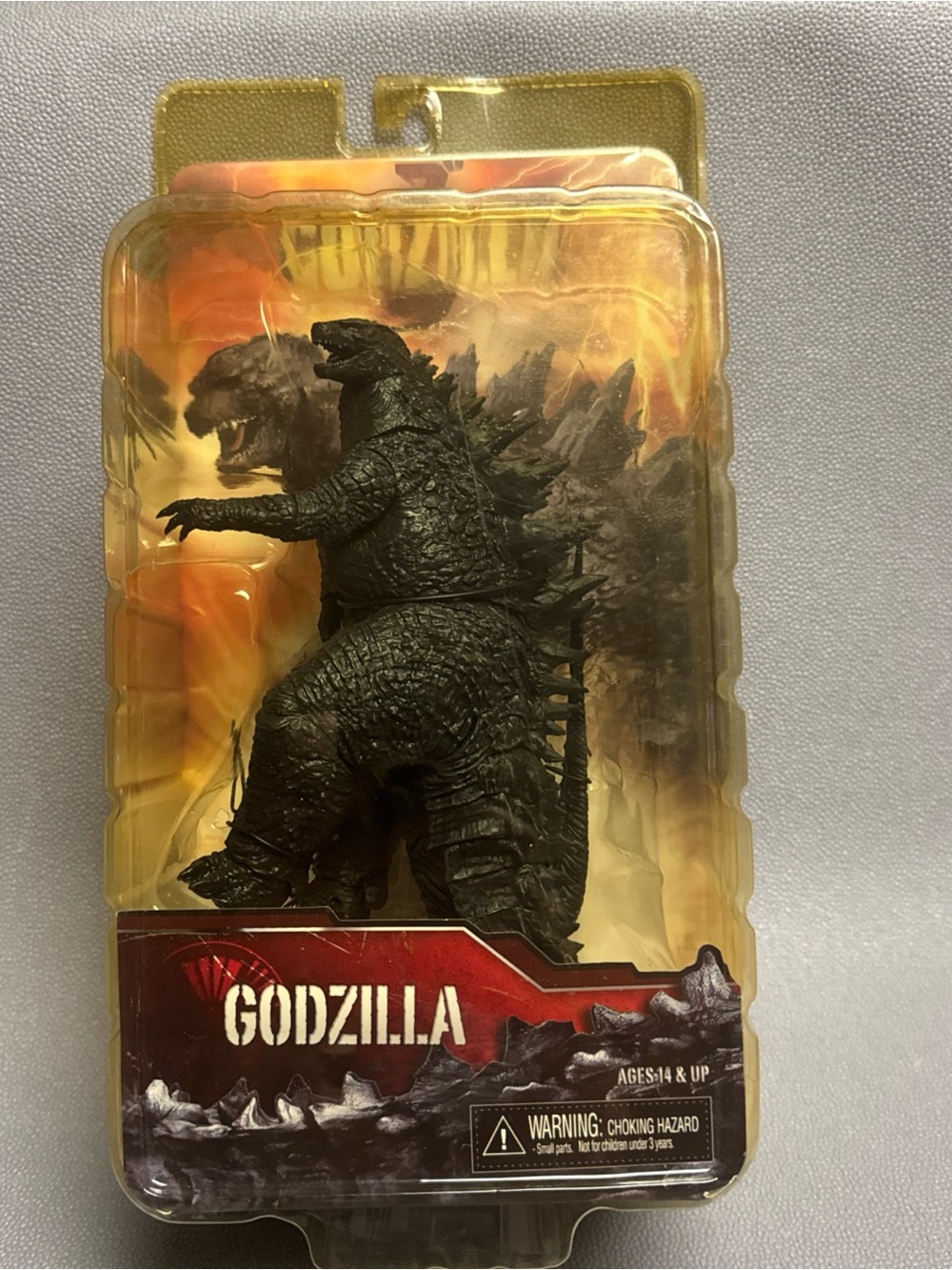 2014 Godzilla Series 1 Action Figure NECA 12” Head to Tail Yellowed Packaging